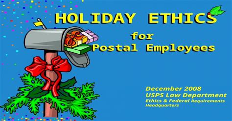 Holiday Ethics For Postal Employees December 2008 Usps Law Department