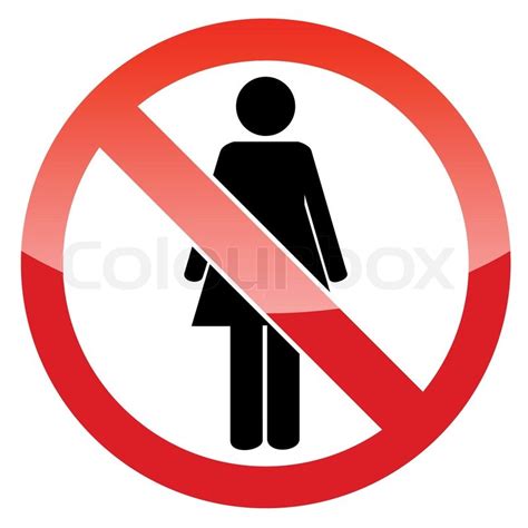 Sign No Woman On A White Background Stock Vector Colourbox