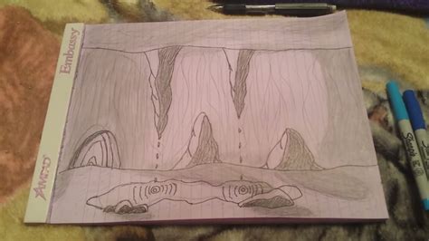Drawing A Cave Scene Freehand Youtube