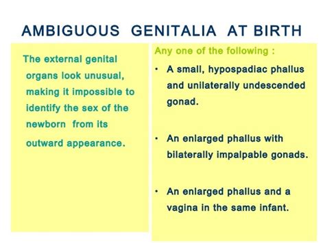 Ambiguous Genitalia Presentation