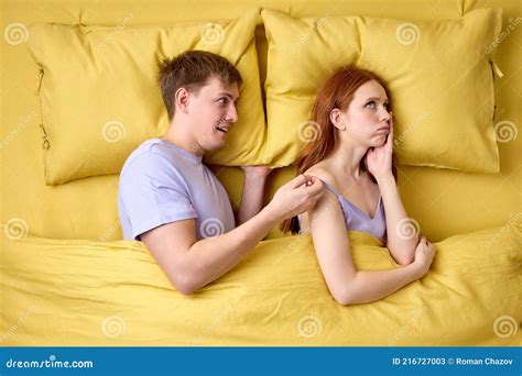 Man Misunderstanding Why Wife Does Not Want Sex With Him Stock Image Image Of Negativity