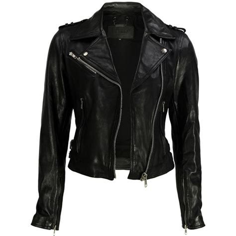 Viparo Black Cropped Sleeve Leather Biker Jacket Valerie Polyvore