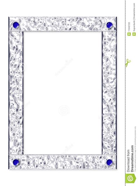 Silver Frame With Blue Stone Stock Illustration Illustration Of