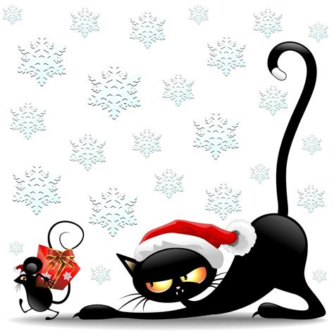 Funny Christmas Cat Cartoon Hd Picture Funny Christmas Cat Cartoon Hd