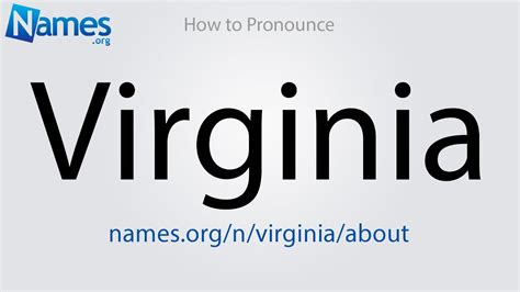 How To Pronounce Virginia Youtube