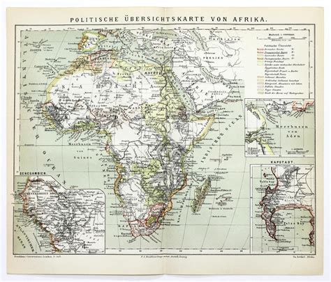 1882 Africa Political Map British Portuguese Spanish Possessions
