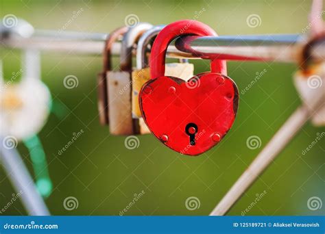 Heart Shaped Padlock Stock Image Image Of Love Bridge 125189721