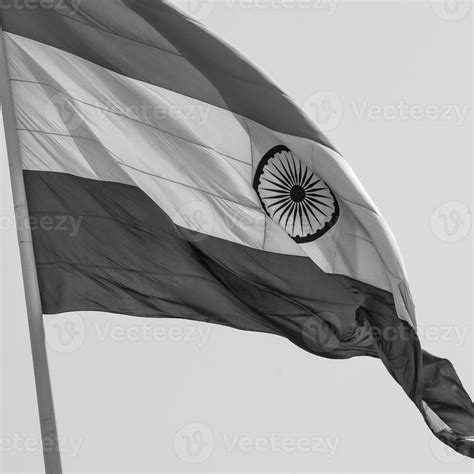 India Flag Flying At Connaught Place With Pride In Blue Sky India Flag