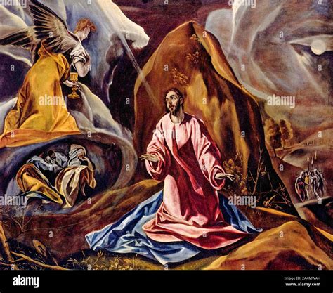 El Greco La Agonía En El Huerto De Getsemaní Pintura Circa 1590