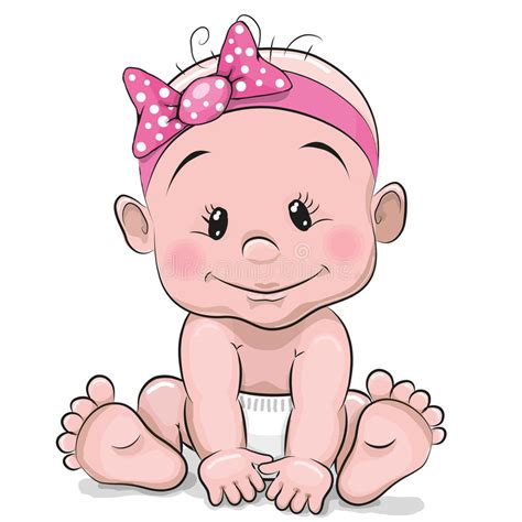 Cute Cartoon Baby Girl Stock Vector Illustration Of Crying 58425198
