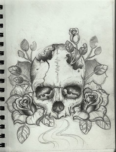 Broken Skull And Roses Ink Addictz