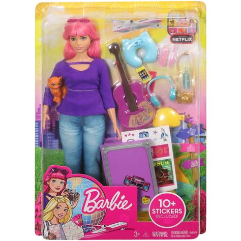 Barbie Daisy Doll With Kitten Luggage Guitar Travel Accessories