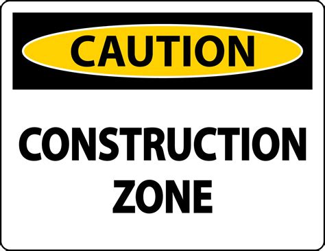 Signo De Símbolo De Zona De Construcción De Precaución Sobre Fondo