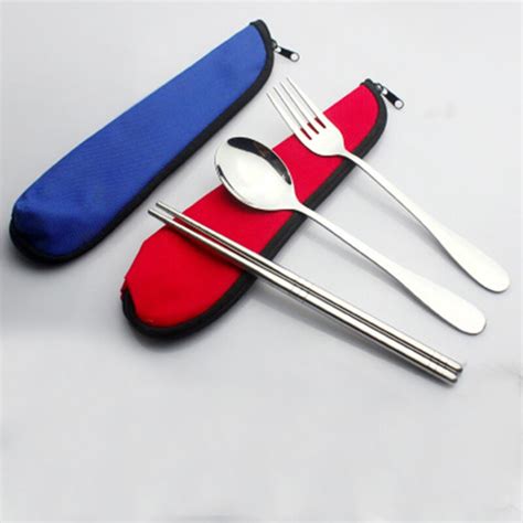 travel cutlery portable flatware stainless steel sets utensils chopsticks spoon rustproof 1pc waterproof