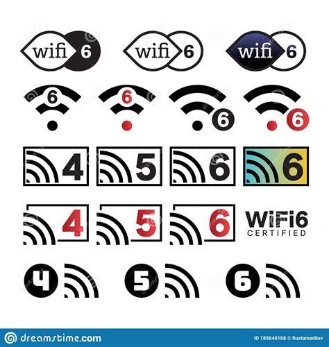 Wi Fi 6 Vector Icons Mega Collection Stock Vector Illustration Of