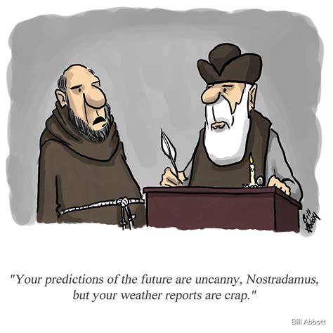 Funny Full Color Percenters Nostradamus Weatherman Cartoon By Bill
