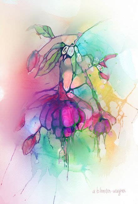 How to get more pink flowers on june's journey. "Pink Fuchsia" by Arline Wagner | Watercolor abstract ...
