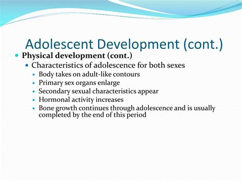 Ppt Growth And Development Of The Adolescent 11 To 18 Years Chapter 27 Powerpoint