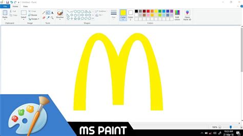 How To Draw Mcdonalds Logo In Ms Paint From Scratch Youtube