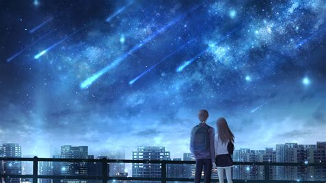 Download Wallpaper 3840x2160 Lovers Starfall Starry Sky 4k Uhd 169