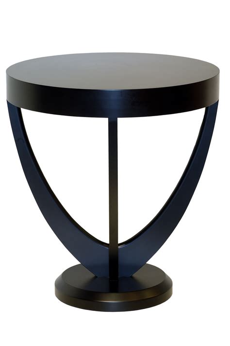 Jeanette ø 50 cm black side table. Lalique Side Table in Black Laquer base - James Salmond ...
