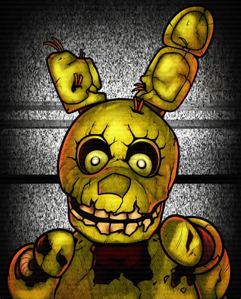 How To Draw Springtrap From Five Nights At Freddys 3 Step By Step