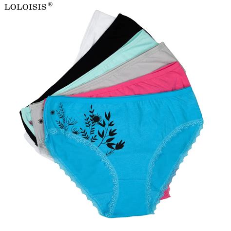 loloisis underwear women cotton panties sexy lace patchwork panties printed panties briefs
