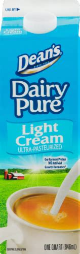 Deans Dairy Pure Ultra Pasteurized Light Cream 32 Fl Oz Ralphs