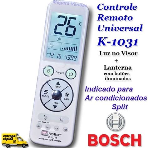 Controle Remoto Universal Ar Condicionado Split Bosch R 67 27 Em
