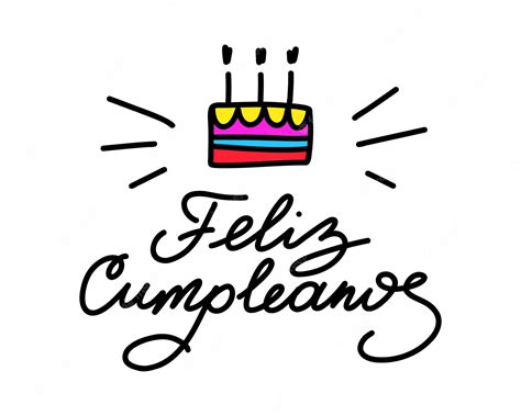 Feliz Cumpleanos Letras De Feliz Cumpleaños En Español Vector Premium