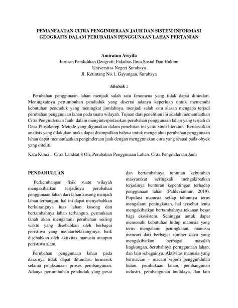 PDF Pemanfaatan Citra Penginderaan Jauh Dan Sistem Informasi Geografis Dalam Perubahan