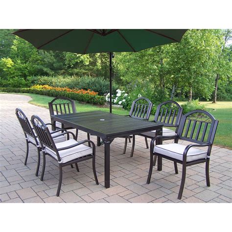 Outdoor Oakland Living Rochester 67 X 40 In Patio Dining Set With