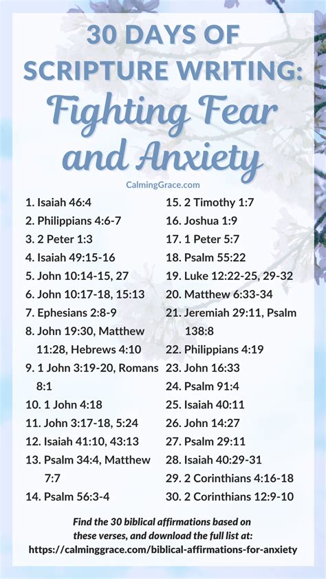 30 Biblical Affirmations To Calm Anxiety And Fear With Bible Verses