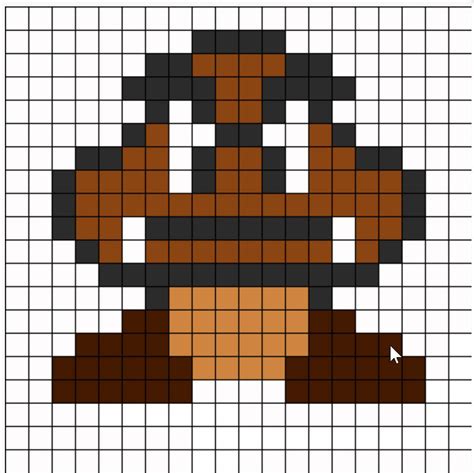 Big Mario Pixel Art Grid