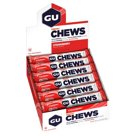Gu Energy Chews Strawberry 18 Count Box