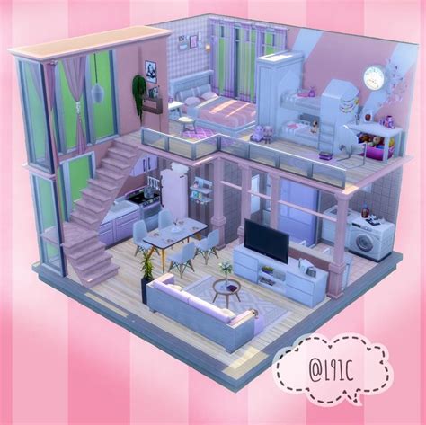 Sims4 Dollhouse Build Sims 4 Loft Sims House Design Sims House
