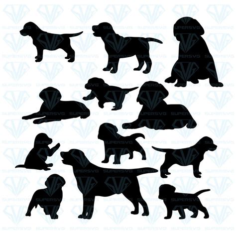 Big Set Silhouettes Dogs Puppies Bundle Svg Files For Silhouette Files