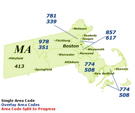 Find Massachusetts Area Codes by Map