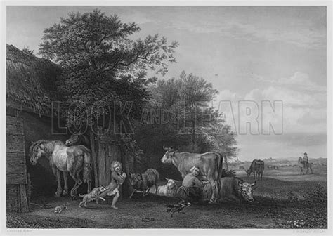 milking time from the picture in the royal collection stock image look and learn