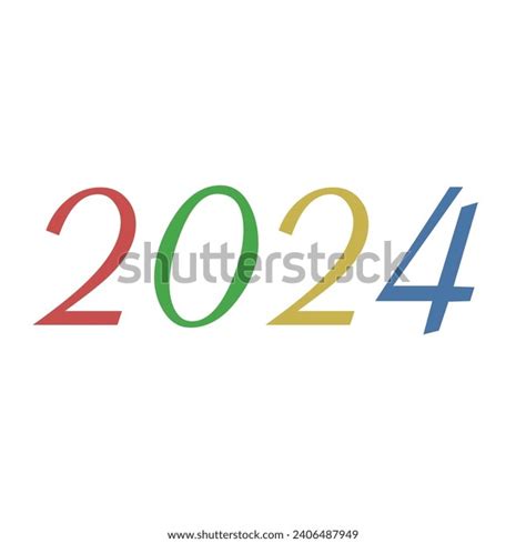 2024 Numbers Realistic 2024 Golden Numbers Stock Illustration