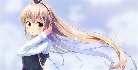 blonde green eyes long hair anime anime girls kantai collection shimakaze kancolle hd