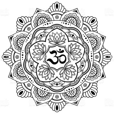 Circular Pattern In The Form Of A Mandala Om Decorative Symbol Mehndi