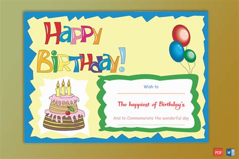Check spelling or type a new query. Birthday Gift Certificate Template For Girls