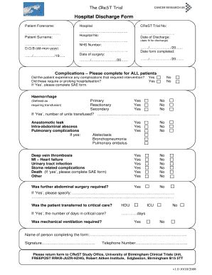 Printable Discharge Summary Pdf Forms And Templates Fillable Samples In Pdf Word To