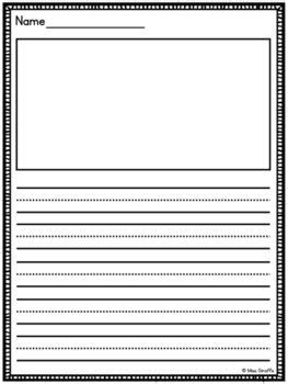 A line divided into 3. Primary Writing Paper with picture boxes and without ...