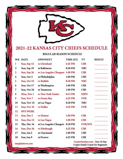 Chiefs Printable Schedule 2022 23 Printable World Holiday