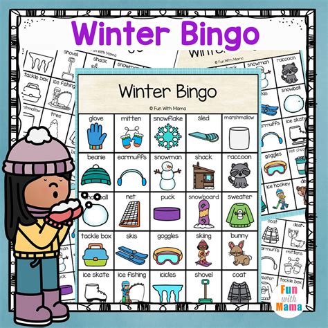 Winter Bingo Game Winter Activities For Kindergarten Printable