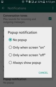 turn onturn  pop  notifications  whatsapp android bestusefultips