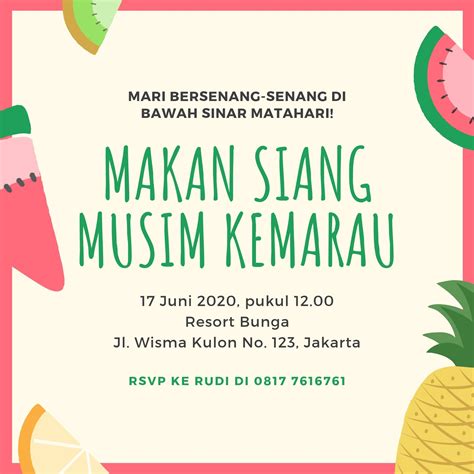 Contoh Undangan Makan Siang Images Contoh Surat Undangan Tahlil | My