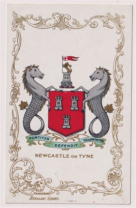 Newcastle On Tyne Heraldic Series Coat Of Arms Vintage Etsy